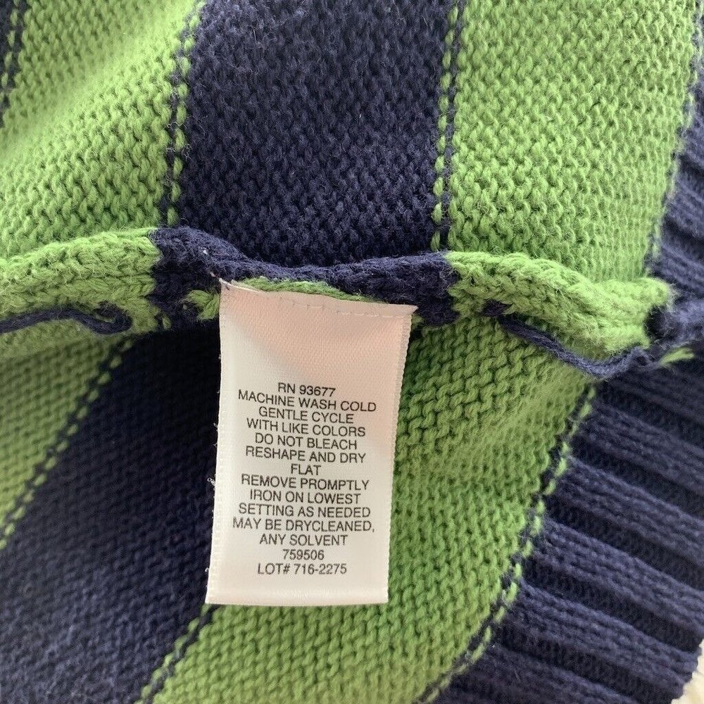Liz Claiborne Women's Sweater Cotton Pullover Henley Buttons Stripes Size Medium - Picture 5 of 5